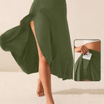 Load image into Gallery viewer, European and American women's dress with irregular temperament, elegant and fashionable solid color skirt