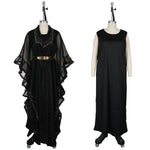 Load image into Gallery viewer, Traditional Dresses For Women Turkey African Dashiki 2 PCS Set Clothing Dubai Kaftan Muslim Abayas Wedding Party Evening Gowns