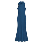 Load image into Gallery viewer, Long dresses for women 2024 Summer sexy knitted dresses elegant bodycon dress vintage clothes evening pary dress turtleneck