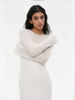Load image into Gallery viewer, Sweet Pink Mohair Knitted Dress+Vests Dress Women New O-neck Casual Long Sleeve Dresses Suspenders Chic Vintage Two-piece Suit