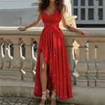 Load image into Gallery viewer, Women Evening Dresses Sexy Elegant Red Cocktail Party Chic Gala Graduation Luxury Formal Occasion Bridesmaid Gown Dress Clothes