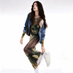 Load image into Gallery viewer, European, American and Spanish original single women's dress with printed elastic splicing light luxury long skirt new product
