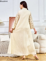 Load image into Gallery viewer, Women Elegant Dresses Eid Muslim Sequins Maxi Dress Jalabiya Morocco Party Robe Evening Dresses Dubai Abaya Kaftan Arab Vestidos
