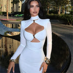 Load image into Gallery viewer, Elegant Evening Dress Dresses For Woman Party Wedding Vestido Lady Temperament Simple Style Long Sleeves Solid Color Package Hip