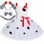 Load image into Gallery viewer, Dalmatian Costume Kids Cute Flowers Spotted Dog Tutu Dress Toddler Girls Halloween Festival Party Animal Puppy Dress Up Outfits