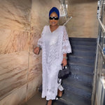 Load image into Gallery viewer, Elegant African Dresses for Women Muslim Fashion Boubou Abayas Robe Dashiki Ankara Lace Outfits Evening Gown Kaftan Maxi Dress