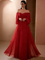Load image into Gallery viewer, Dresses For Woman Elegant vestidos Solid Color Slim Robe Evening Dress Sexy One Line Neck Simple Style Long Sleeves Simple Style
