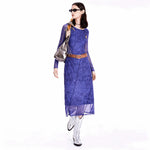Load image into Gallery viewer, European, American and Spanish original single women's dress with printed elastic splicing light luxury long skirt new product