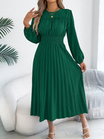 Load image into Gallery viewer, Elegant Dresses Women 2026 Autumn Winter Casual Solid Color High Waist Long Sleeve Maxi Dress Khaki Green Blue Woman Clothing