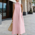 Load image into Gallery viewer, 2026 New Women's Summer Dresses White Elegant Commuter Long Dress Stand Collar Single Button Sleeveless Party Dresses for Women