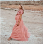 Load image into Gallery viewer, Maternity Dress Women Pregnants Sexy Photography Props Short Sleeve Solid Lace Long Art Photo Clothes