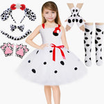 Load image into Gallery viewer, Dalmatian Costume Kids Cute Flowers Spotted Dog Tutu Dress Toddler Girls Halloween Festival Party Animal Puppy Dress Up Outfits