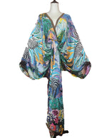 Load image into Gallery viewer, African Dresses For Women Bohomian Summer Beach Party V-Neck Dress Europe Fashion Silk Printed Batwing Sleeve Boubou