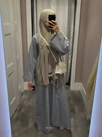 Load image into Gallery viewer, 2025 Ramadan Eid Djellaba Plain Modest Muslim Dress Dubai Abaya Turkey Kaftan Kebaya Arabic Robe Women Islam Jalabiya Vestidos