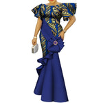 Load image into Gallery viewer, African Women's Dress Elegant Ladies Evening Gowns Ankara Long Robes Flower Dresses Vestidos Church Dresses for Women WY9498