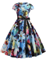 Load image into Gallery viewer, Women Summer Music Note Print Dress 50s 60s Robe Retro Swing Casual Vintage Party Dresses Vestidos