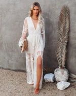Load image into Gallery viewer, Women's Dress White Hollow Out Cotton Sundress Lace Sleeveless Long Splicing Summer Party Elegant Evening Woman Skirt Clothing
