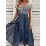 Load image into Gallery viewer, Women'S Dress Chiffon Elegant Lace Patchwork Dress Cut-Out Long Dress Bridesmaid Evening Dress Vestidos 2025