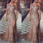 Load image into Gallery viewer, 2026 Women's Wedding Party Dress Evening Elegant Sexy Deep V Neck One Shoulder Sleeveless Sequined Long Maxi Dresses For Women