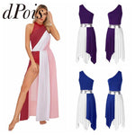 Load image into Gallery viewer, Women Ladies Lyrical Praise Dance Dress Performance Costume Modern Contemporary Celebration of Spirit Dancewear Split Long Dress