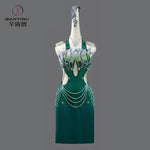 Load image into Gallery viewer, Women's Evening Dress Latin Dance Competition Costume American Clothes Sexy Stage Outfit Dancewear Suit Girls Party Sports Skirt