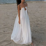 Load image into Gallery viewer, Women's Dresses 2026 Spring U Neck Metal Decor Hollow Boho Party Dress Summer Backless Solid Loose Sling Long Maxi Dress Vestido
