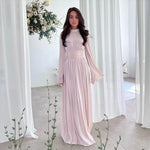 Load image into Gallery viewer, Muslim Modest Dress for Women Lace Up Pleated Long Dresses Jalabiya Ramadan Morocco Dubai Kaftan Islam Vestidos Arab Robe Abayas