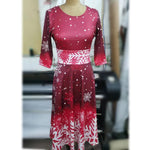 Load image into Gallery viewer, Winter Christmas Dresses Women Vintage Robe Swing Elegant Half Sleeve Casual Print Party Dress