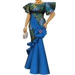 Load image into Gallery viewer, African Women's Dress Elegant Ladies Evening Gowns Ankara Long Robes Flower Dresses Vestidos Church Dresses for Women WY9498