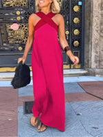 Load image into Gallery viewer, Summer Fashion Dresses For Women Sleeveless Solid Color Square-neck Casual Simple Elegant Suspender Loose Long Dresses 2025 New