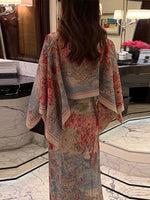 Load image into Gallery viewer, Women Tropical Leaf Print Cape Two Piece Set Batwing Loose Top High Waist Maxi Dress 2026 Summer Fashion Vacation Casual Suit