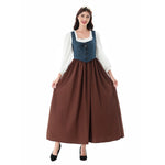 Load image into Gallery viewer, Women Medieval Dress Renaissance Retro 1860s Tavern Maid Cosplay Strap Waist Dress Halloween Oktoberfest Beer Party Costume