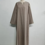 Load image into Gallery viewer, 2025 Ramadan Eid Djellaba Plain Modest Muslim Dress Dubai Abaya Turkey Kaftan Kebaya Arabic Robe Women Islam Jalabiya Vestidos