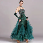 Load image into Gallery viewer, Modern Dance Costume Women Ladies Adults Waltzing Tango Dancing Dress Ballroom Costume Evening Party Dress