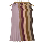 Load image into Gallery viewer, Long dresses for women 2024 Summer sexy knitted dresses elegant bodycon dress vintage clothes evening pary dress turtleneck