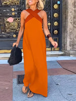 Load image into Gallery viewer, Summer Fashion Dresses For Women Sleeveless Solid Color Square-neck Casual Simple Elegant Suspender Loose Long Dresses 2025 New
