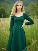 Load image into Gallery viewer, Women'S Dress Autumn Woman Long Sleeve Square Collar Elegant Beautiful Feminine Pretty Sweet Lovely Cute Fancy Exquisite Simple