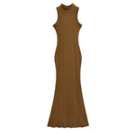 Load image into Gallery viewer, Long dresses for women 2024 Summer sexy knitted dresses elegant bodycon dress vintage clothes evening pary dress turtleneck