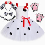 Load image into Gallery viewer, Dalmatian Costume Kids Cute Flowers Spotted Dog Tutu Dress Toddler Girls Halloween Festival Party Animal Puppy Dress Up Outfits
