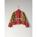 Load image into Gallery viewer, Women Wear Front Open Indian Handmade New Printed Cotton Quilted V-neck Jacket For Women BohoCoat Floral Block Vintage Boho Coat