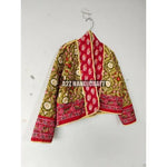 Load image into Gallery viewer, Women Wear Front Open Indian Handmade New Printed Cotton Quilted V-neck Jacket For Women BohoCoat Floral Block Vintage Boho Coat