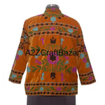 Load image into Gallery viewer, Handmade Breathable Printed Embroidered Floral Women Suzani Jacket Indian Velvet Woven Kimono Robe Long Boho Style Autumn Winter