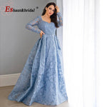 Load image into Gallery viewer, Elegant Dubai Muslim Evening Dress for Women 2026 Long Sleeves Aline V-Neck Lace Wedding Prom Formal Party Gowns Customized