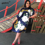 Load image into Gallery viewer, Printed Dresses For Women 2020 Fashion Design Loose Dress Batwing Maxi Long Femme Vestidos Summer Autumn Party Elegant Dress
