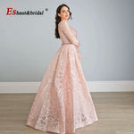 Load image into Gallery viewer, Elegant Dubai Muslim Evening Dress for Women 2026 Long Sleeves Aline V-Neck Lace Wedding Prom Formal Party Gowns Customized