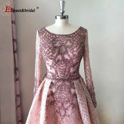 Elegant Dubai Muslim Evening Dress for Women 2026 Long Sleeves Aline V-Neck Lace Wedding Prom Formal Party Gowns Customized
