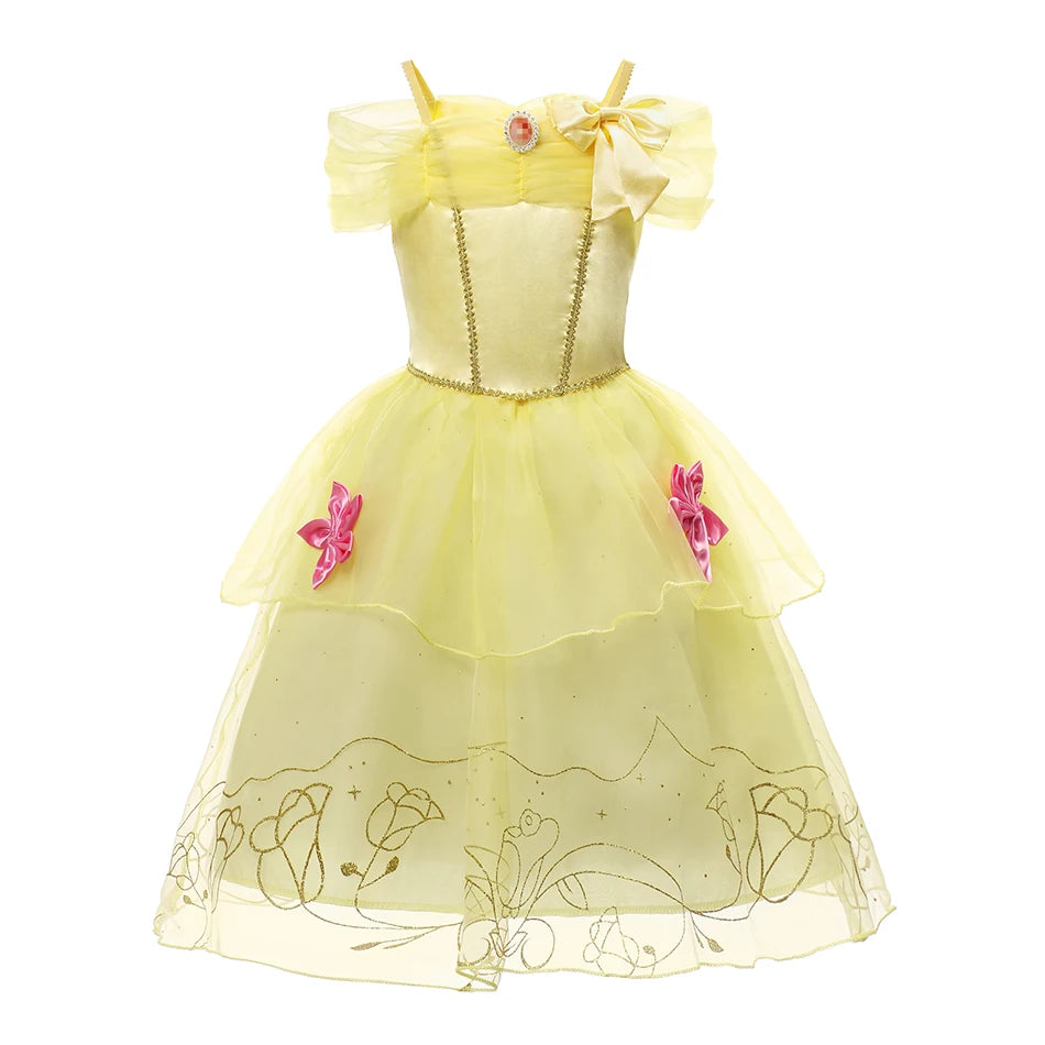 Girl Elsa Anna Dress Princess Costume Snow Queen Dress Baby Halloween Ariel Carnival Clothes Kids Cosplay Clothes Party Clothing