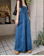Load image into Gallery viewer, Age-Reducing and Slimming Denim Suspender Dress for Women, 2026 Autumn New Style, Loose Fit, Long Dress for Tall Women, Blue Dress