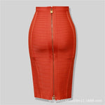 Load image into Gallery viewer, Amazon Aliexpress Best-Selling 16-Color Bandage Skirt Stripesd Zipper Double-Open Sexy High-Waist Hip Skirt Skirt