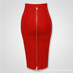 Load image into Gallery viewer, Amazon Aliexpress Best-Selling 16-Color Bandage Skirt Stripesd Zipper Double-Open Sexy High-Waist Hip Skirt Skirt
